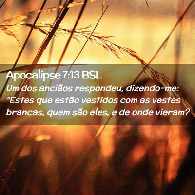 Picture 02 - Apocalipse 7:13 BSL - Um dos anciãos respondeu, dizendo-me: “Estes - Bible Verse Picture