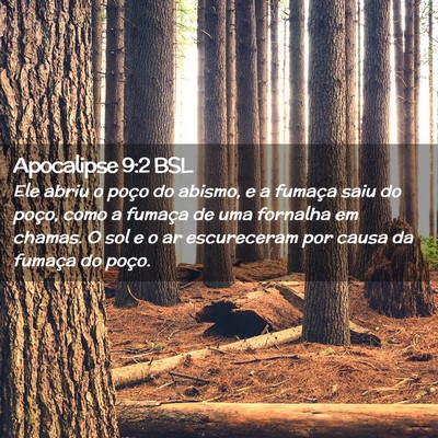 Picture 02 - Apocalipse 9:2 BSL - Ele abriu o poço do abismo, e a fumaça saiu do - Bible Verse Picture