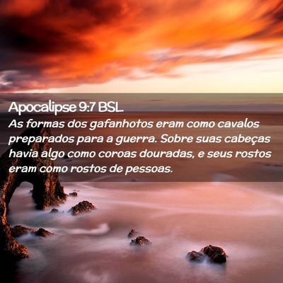 Picture 02 - Apocalipse 9:7 BSL - As formas dos gafanhotos eram como cavalos - Bible Verse Picture