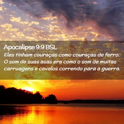 Picture 02 - Apocalipse 9:9 BSL - Eles tinham couraças como couraças de ferro. O - Bible Verse Picture