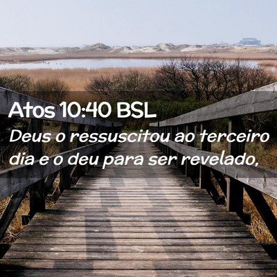 Picture 02 - Atos 10:40 BSL - Deus o ressuscitou ao terceiro dia e o deu para - Bible Verse Picture