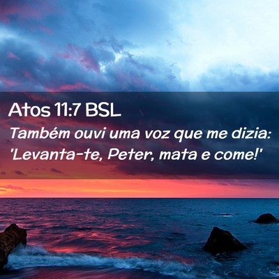 Picture 02 - Atos 11:7 BSL - Também ouvi uma voz que me dizia: 'Levanta-te, - Bible Verse Picture