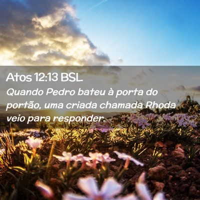 Picture 02 - Atos 12:13 BSL - Quando Pedro bateu à porta do portão, uma - Bible Verse Picture