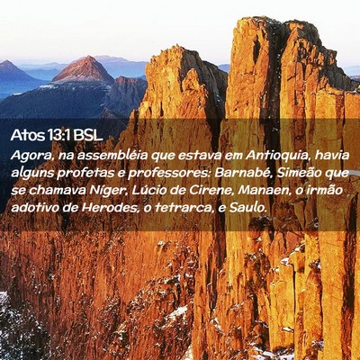 Picture 02 - Atos 13:1 BSL - Agora, na assembléia que estava em Antioquia, - Bible Verse Picture