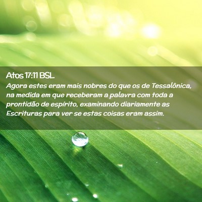 Picture 02 - Atos 17:11 BSL - Agora estes eram mais nobres do que os de - Bible Verse Picture