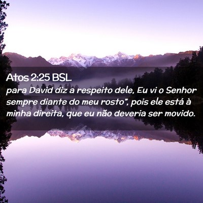 Picture 02 - Atos 2:25 BSL - para David diz a respeito dele, Eu vi o Senhor - Bible Verse Picture