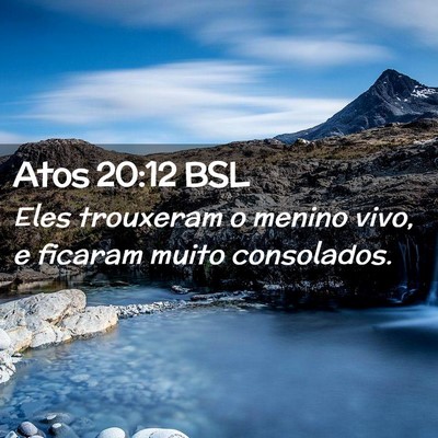 Picture 02 - Atos 20:12 BSL - Eles trouxeram o menino vivo, e ficaram muito - Bible Verse Picture