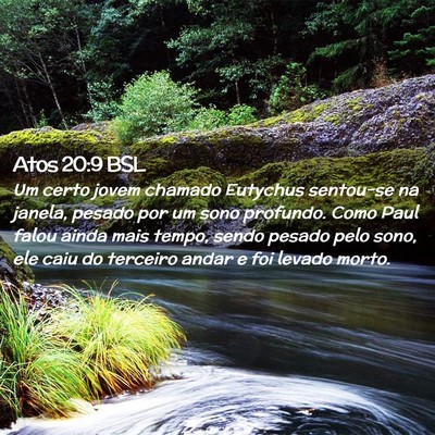 Picture 02 - Atos 20:9 BSL - Um certo jovem chamado Eutychus sentou-se na - Bible Verse Picture