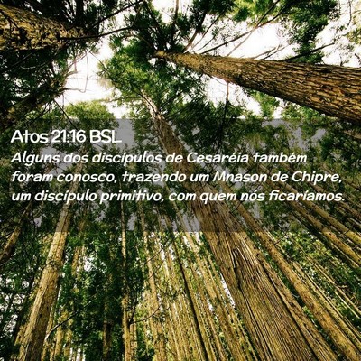 Picture 02 - Atos 21:16 BSL - Alguns dos discípulos de Cesaréia também foram - Bible Verse Picture