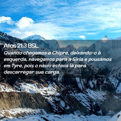 Picture 02 - Atos 21:3 BSL - Quando chegamos a Chipre, deixando-o à esquerda, - Bible Verse Picture