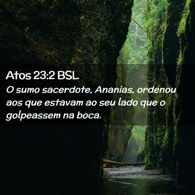 Picture 02 - Atos 23:2 BSL - O sumo sacerdote, Ananias, ordenou aos que - Bible Verse Picture