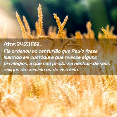 Picture 02 - Atos 24:23 BSL - Ele ordenou ao centurião que Paulo fosse mantido - Bible Verse Picture