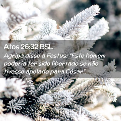 Picture 02 - Atos 26:32 BSL - Agripa disse a Festus: “Este homem poderia ter - Bible Verse Picture