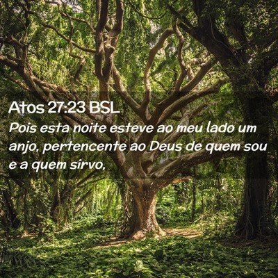 Picture 02 - Atos 27:23 BSL - Pois esta noite esteve ao meu lado um anjo, - Bible Verse Picture
