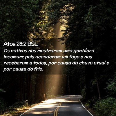 Picture 02 - Atos 28:2 BSL - Os nativos nos mostraram uma gentileza incomum; - Bible Verse Picture