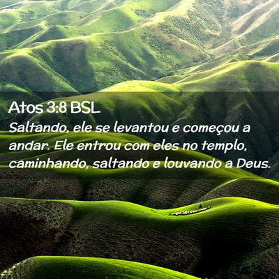 Picture 02 - Atos 3:8 BSL - Saltando, ele se levantou e começou a andar. Ele - Bible Verse Picture