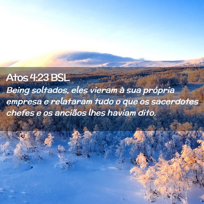 Picture 02 - Atos 4:23 BSL - Being soltados, eles vieram à sua própria - Bible Verse Picture