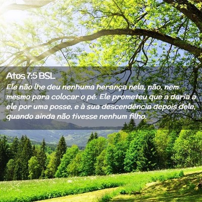 Picture 02 - Atos 7:5 BSL - Ele não lhe deu nenhuma herança nela, não, nem - Bible Verse Picture