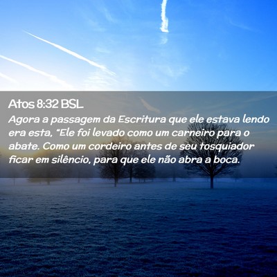 Picture 02 - Atos 8:32 BSL - Agora a passagem da Escritura que ele estava - Bible Verse Picture