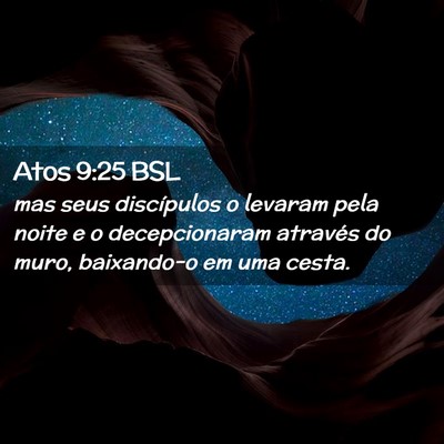 Picture 02 - Atos 9:25 BSL - mas seus discípulos o levaram pela noite e o - Bible Verse Picture