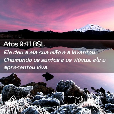 Picture 02 - Atos 9:41 BSL - Ele deu a ela sua mão e a levantou. Chamando os - Bible Verse Picture