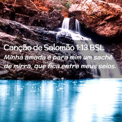 Picture 02 - Canção de Salomão 1:13 BSL - Minha amada é para mim um sachê de mirra, que - Bible Verse Picture