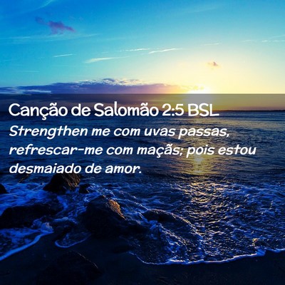 Picture 02 - Canção de Salomão 2:5 BSL - Strengthen me com uvas passas, refrescar-me com - Bible Verse Picture