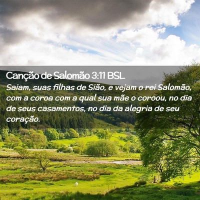 Picture 02 - Canção de Salomão 3:11 BSL - Saiam, suas filhas de Sião, e vejam o rei - Bible Verse Picture