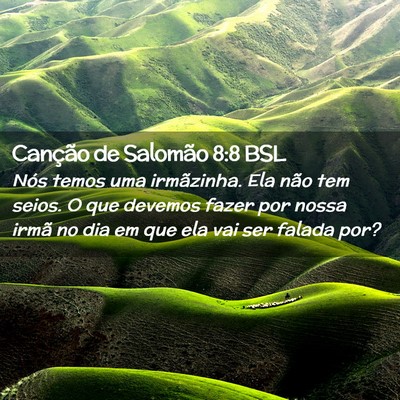 Picture 02 - Canção de Salomão 8:8 BSL - Nós temos uma irmãzinha. Ela não tem seios. O - Bible Verse Picture