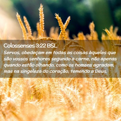 Picture 02 - Colossenses 3:22 BSL - Servos, obedeçam em todas as coisas àqueles que - Bible Verse Picture