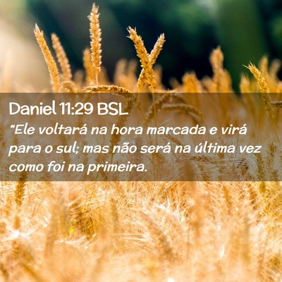 Picture 02 - Daniel 11:29 BSL - “Ele voltará na hora marcada e virá para o - Bible Verse Picture