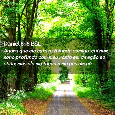 Picture 02 - Daniel 8:18 BSL - Agora que ele estava falando comigo, caí num - Bible Verse Picture