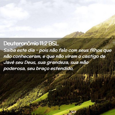 Picture 02 - Deuteronômio 11:2 BSL - Saiba este dia - pois não falo com seus filhos - Bible Verse Picture
