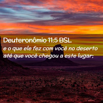 Picture 02 - Deuteronômio 11:5 BSL - e o que ele fez com você no deserto até que - Bible Verse Picture