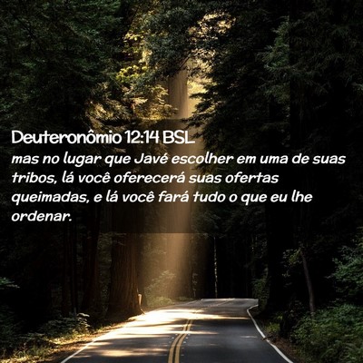Picture 02 - Deuteronômio 12:14 BSL - mas no lugar que Javé escolher em uma de suas - Bible Verse Picture