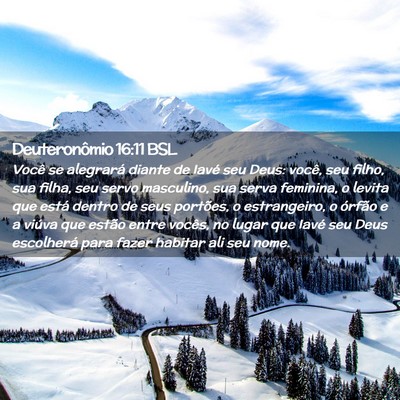 Picture 02 - Deuteronômio 16:11 BSL - Você se alegrará diante de Iavé seu Deus: - Bible Verse Picture