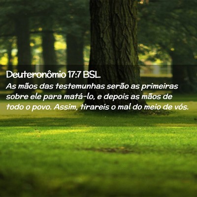 Picture 02 - Deuteronômio 17:7 BSL - As mãos das testemunhas serão as primeiras - Bible Verse Picture