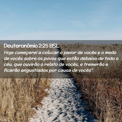 Picture 02 - Deuteronômio 2:25 BSL - Hoje começarei a colocar o pavor de vocês e o - Bible Verse Picture