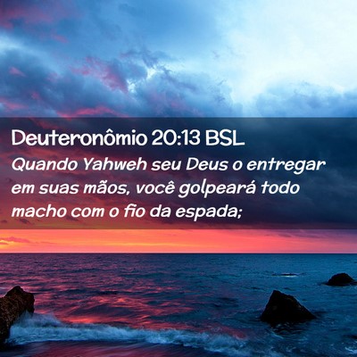 Picture 02 - Deuteronômio 20:13 BSL - Quando Yahweh seu Deus o entregar em suas mãos, - Bible Verse Picture