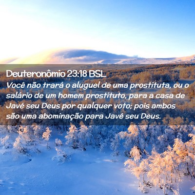 Picture 02 - Deuteronômio 23:18 BSL - Você não trará o aluguel de uma prostituta, ou - Bible Verse Picture