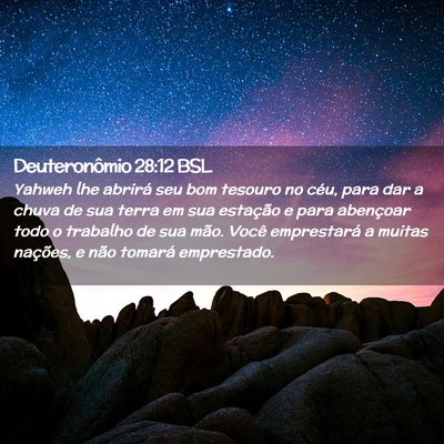 Picture 02 - Deuteronômio 28:12 BSL - Yahweh lhe abrirá seu bom tesouro no céu, para - Bible Verse Picture