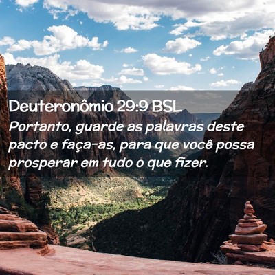 Picture 02 - Deuteronômio 29:9 BSL - Portanto, guarde as palavras deste pacto e - Bible Verse Picture