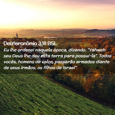 Picture 02 - Deuteronômio 3:18 BSL - Eu lhe ordenei naquela época, dizendo: “Yahweh - Bible Verse Picture