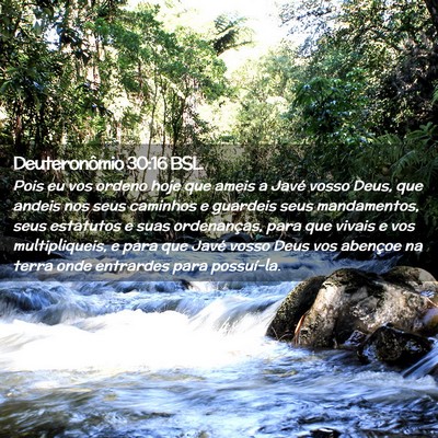 Picture 02 - Deuteronômio 30:16 BSL - Pois eu vos ordeno hoje que ameis a Javé vosso - Bible Verse Picture
