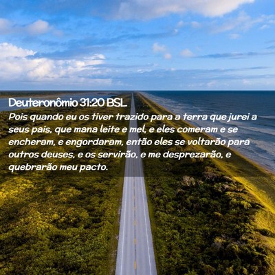 Picture 02 - Deuteronômio 31:20 BSL - Pois quando eu os tiver trazido para a terra que - Bible Verse Picture