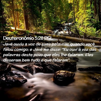 Picture 02 - Deuteronômio 5:28 BSL - Javé ouviu a voz de suas palavras quando você - Bible Verse Picture