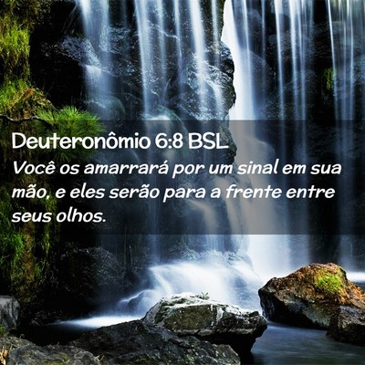 Picture 02 - Deuteronômio 6:8 BSL - Você os amarrará por um sinal em sua mão, e - Bible Verse Picture