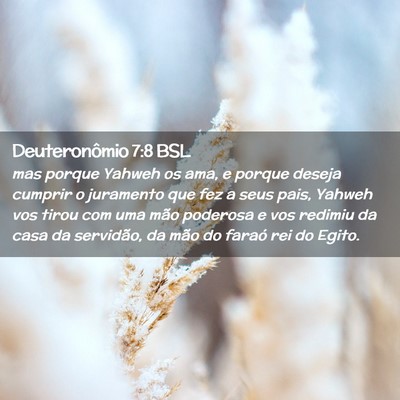 Picture 02 - Deuteronômio 7:8 BSL - mas porque Yahweh os ama, e porque deseja cumprir - Bible Verse Picture