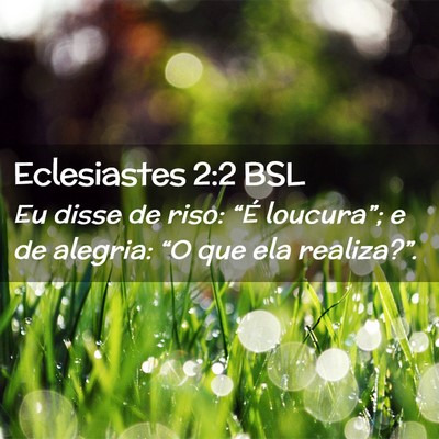 Picture 02 - Eclesiastes 2:2 BSL - Eu disse de riso: “É loucura”; e de alegria: - Bible Verse Picture