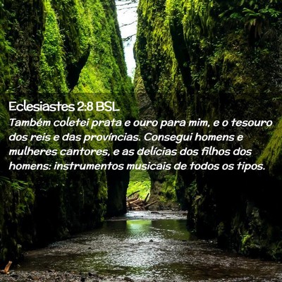 Picture 02 - Eclesiastes 2:8 BSL - Também coletei prata e ouro para mim, e o - Bible Verse Picture